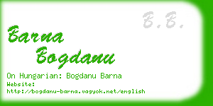 barna bogdanu business card